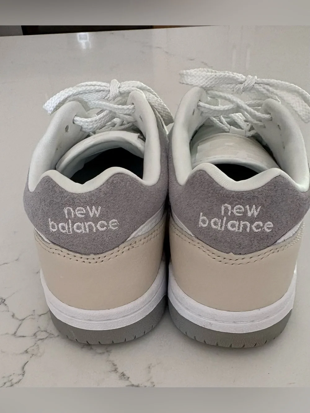 New Balance, Neutral White and Light Gray Casual Sneakers - like new